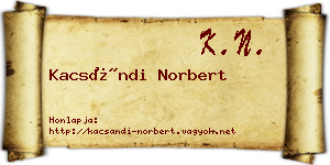 Kacsándi Norbert névjegykártya