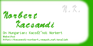 norbert kacsandi business card